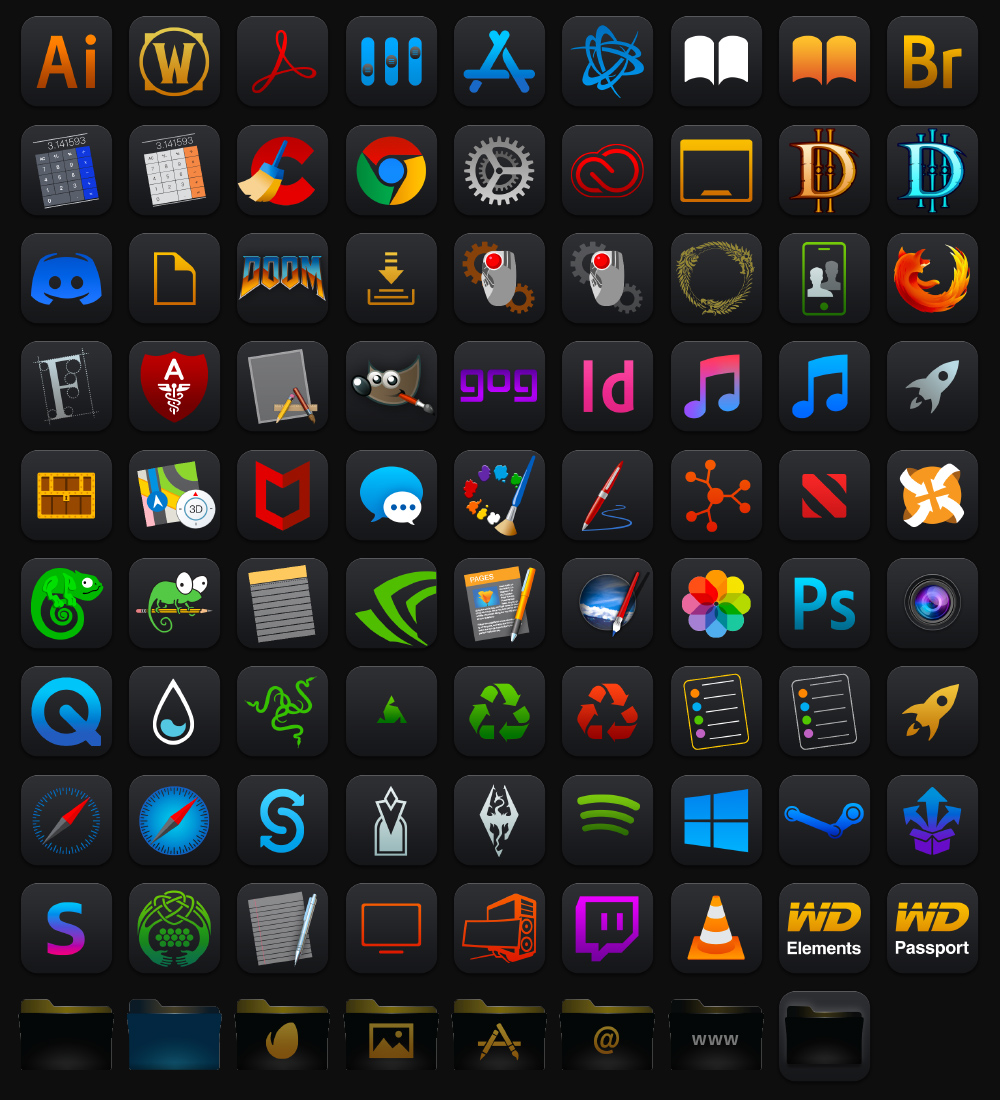 Vibromatte Dark Theme Icons