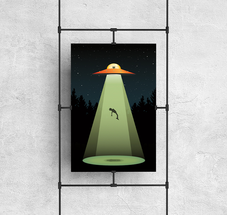 Inky Abduction - Backlit Sign Scene