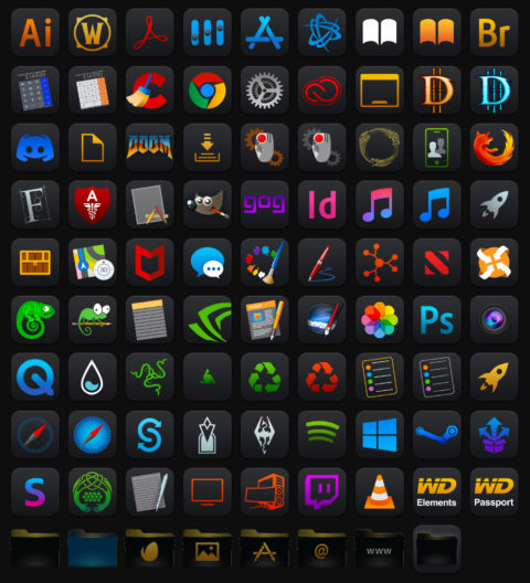 Dark Theme Icons | Graphic Design | Photography | Dan Caparo | DC Design