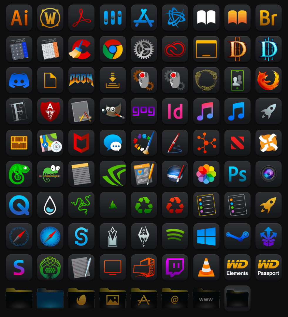 Dark Theme Icons | Graphic Design | Photography | Dan Caparo | DC Design